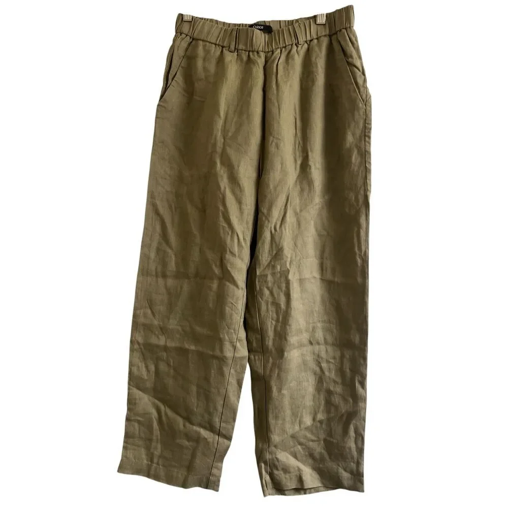 ✨Quince 100% European Linen Washed Olive Sz Small Pants✨
